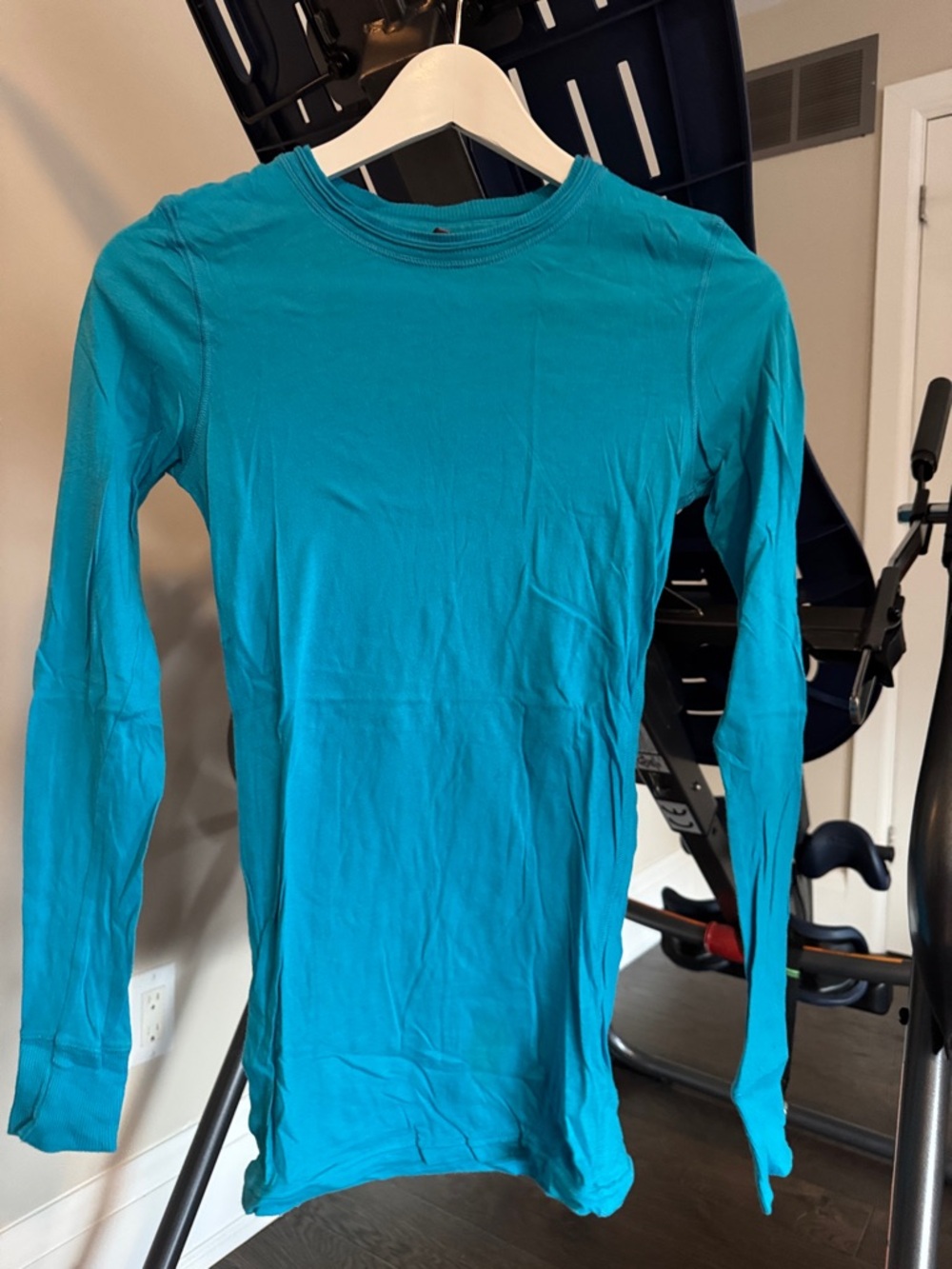 TNA Long Sleeve Tee in Bright Teal Blue